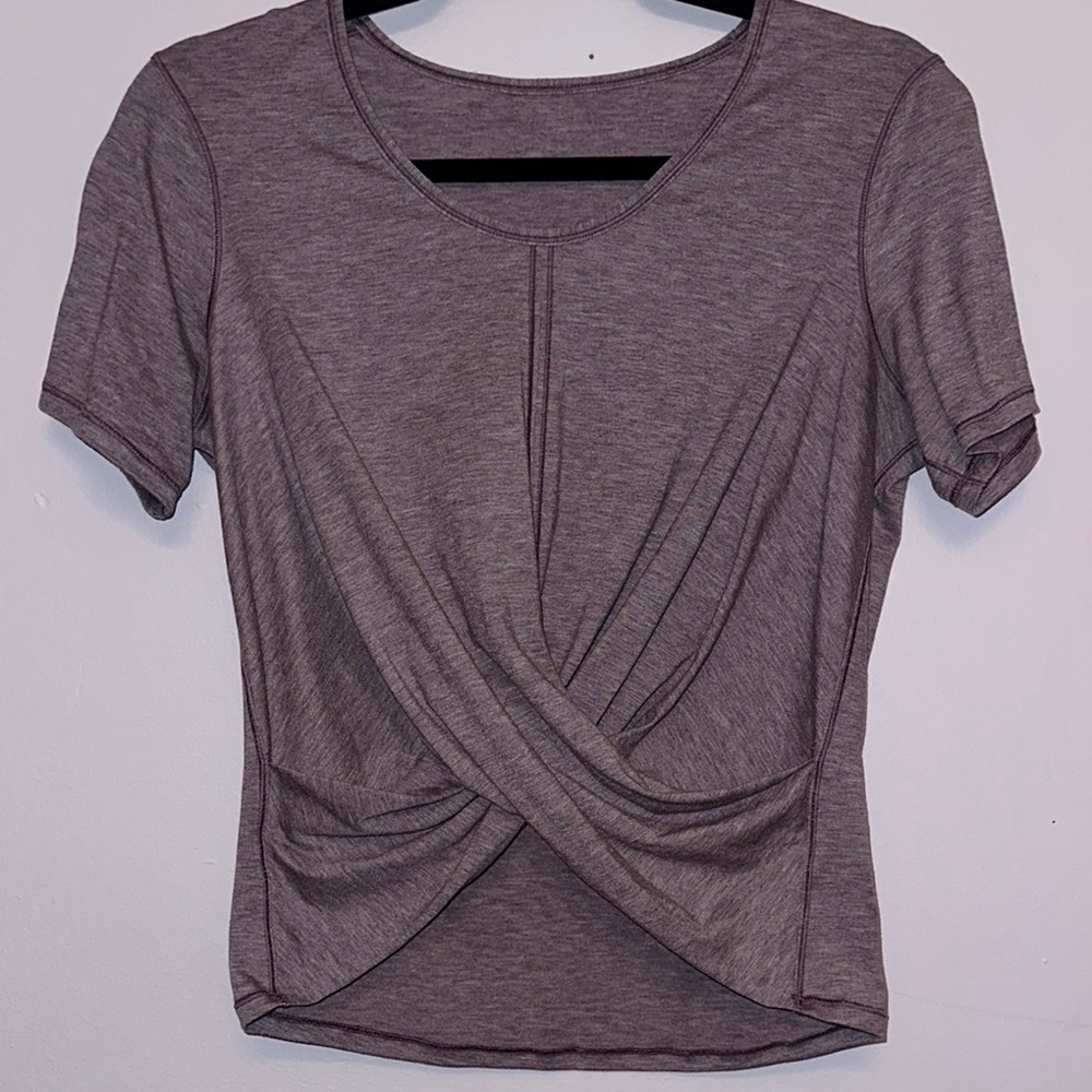 Women’s Twist-Front Short Sleeve Top - Mauve